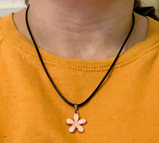 Pink Flower Pendant Necklace